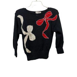 Vintage Christmas Holidays Ribbons Sweater Petites by SML Whimsical Fashion